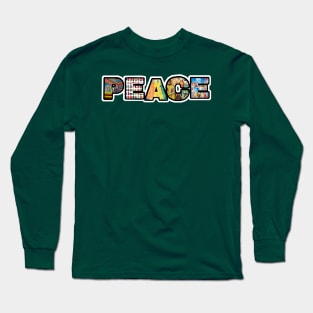 PEACE Sticker - Back Long Sleeve T-Shirt